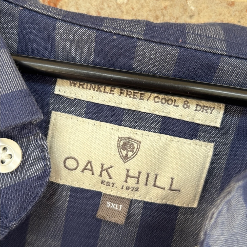 Oak Hill Blue Gray Plaid Plus Size Wrinkle Free Button Down Plaid Shirt - Picture 6 of 8